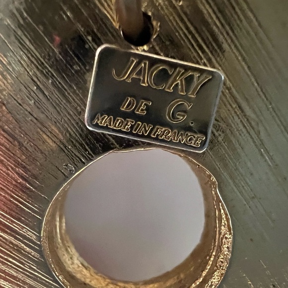 Jacky G Signed Vintage 1980's Multicolor Rhinestone Baroque Velvet Cord Necklace - Picture 3 of 7